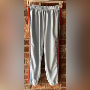 Light blue sweatpants with colorful Stripes down both sides - size small